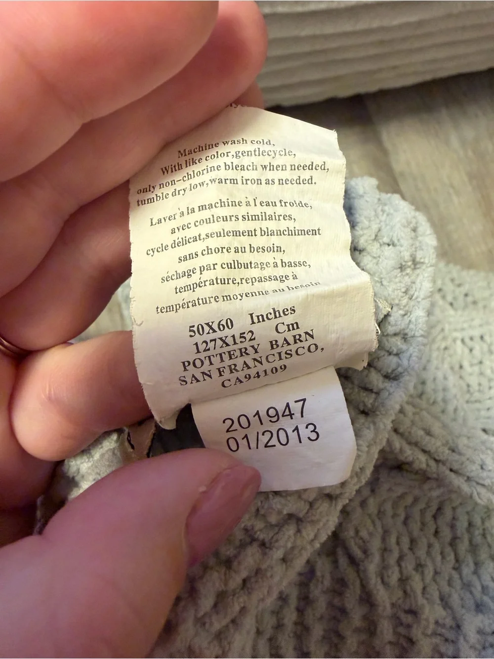 Pottery Barn Cable Knit Throw Blanket